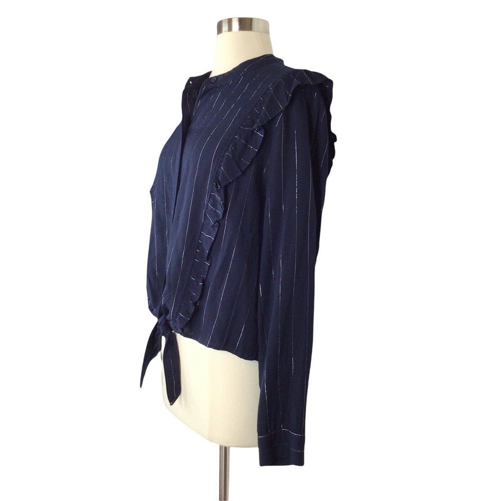 Rails Piper Blouse In Panama Stripe Medium Ruffle… - image 8